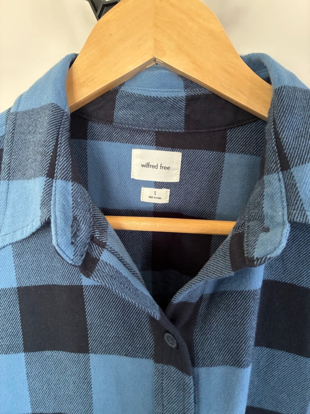 Wilfred Blue and Black Plaid Button-Down Top - Picture 2 of 4